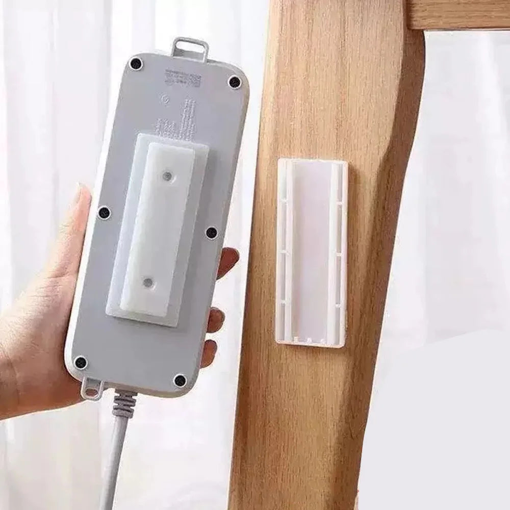 Toocki Self-Adhesive Power Socket Strip Fixator Wall Mounted Self Adhesive Punch Free Row Plug Holder for Kitchen Home Office