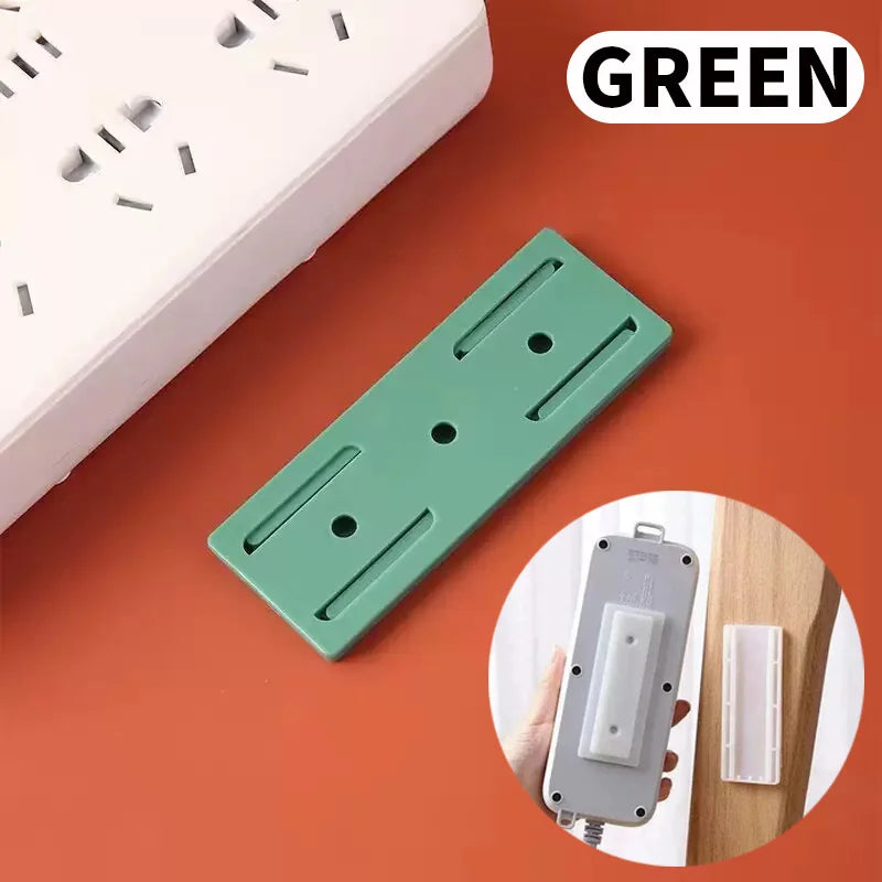 Toocki Self-Adhesive Power Socket Strip Fixator Wall Mounted Self Adhesive Punch Free Row Plug Holder for Kitchen Home Office